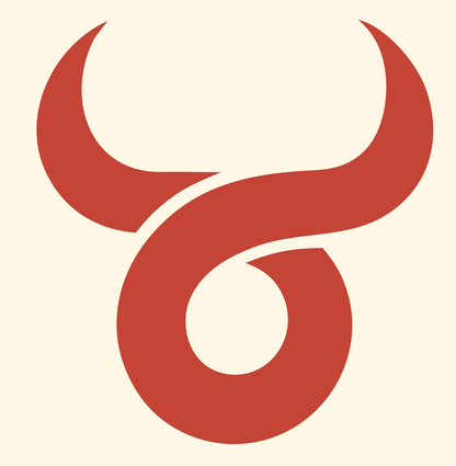 Bold Taurus Symbol Badge #fff8e7/#c44536