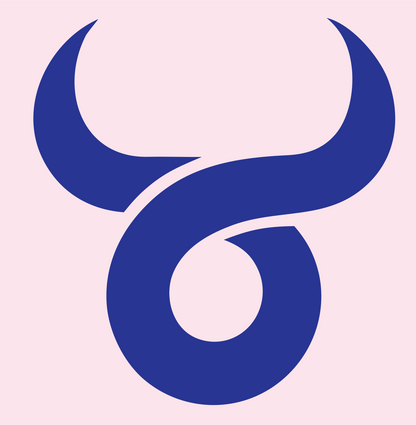 Bold Taurus Symbol Badge #fce4ec/#283593