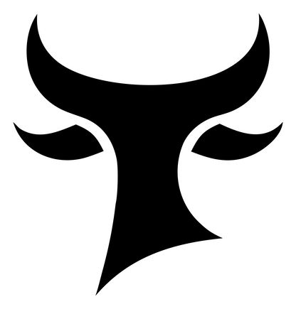 Minimalist Bull Head Icon #ffffff/#000000