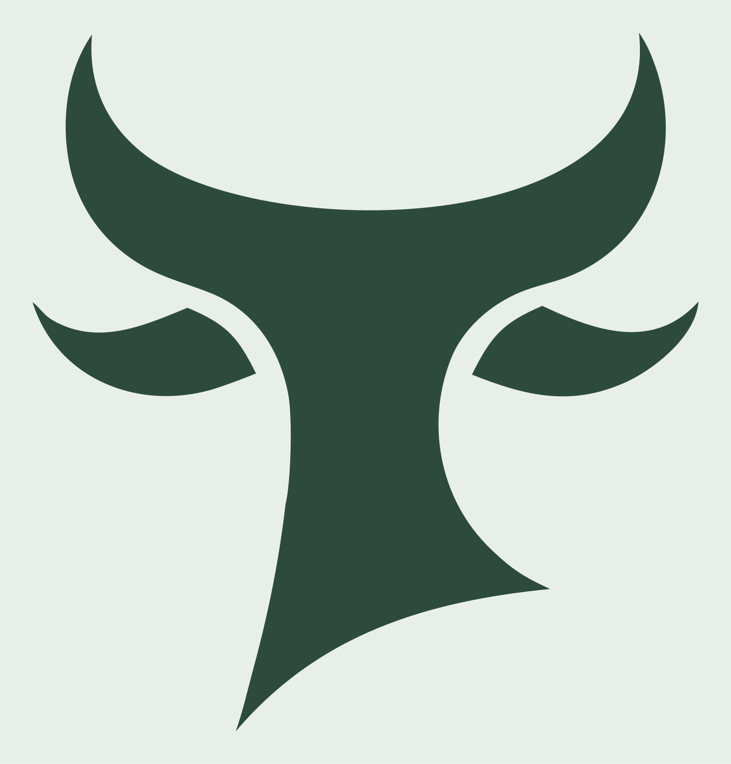 Minimalist Bull Head Icon #e8efe9/#2d4a3e