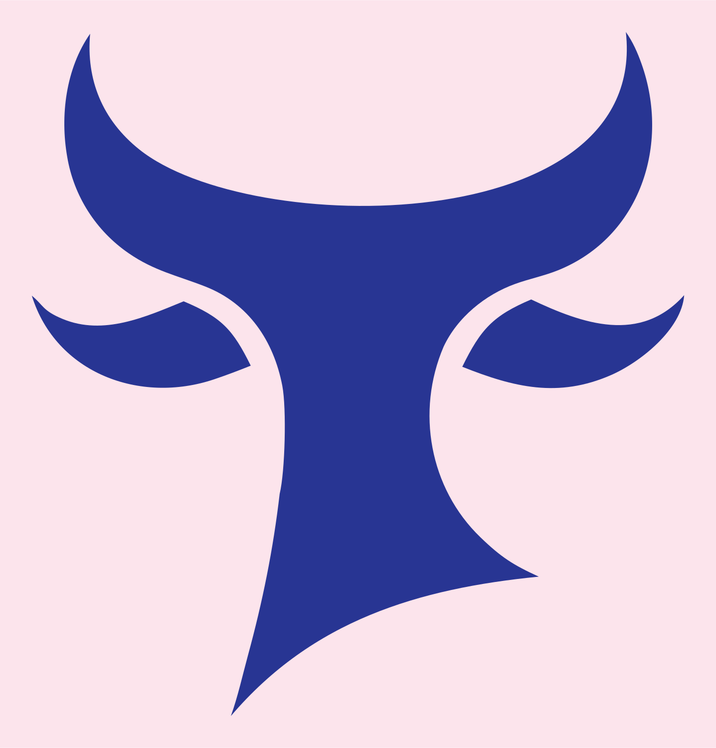 Minimalist Bull Head Icon #fce4ec/#283593