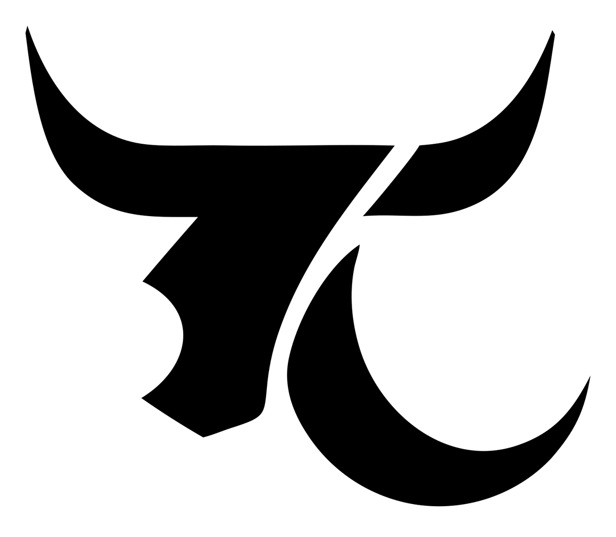 Negative Space Bull Horns Emblem #ffffff/#000000