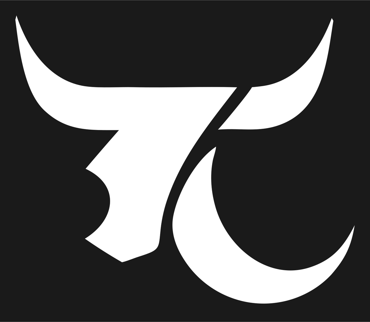 Negative Space Bull Horns Emblem #1a1a1a/#ffffff