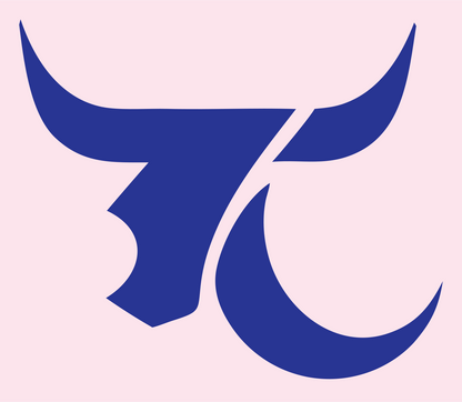 Negative Space Bull Horns Emblem #fce4ec/#283593