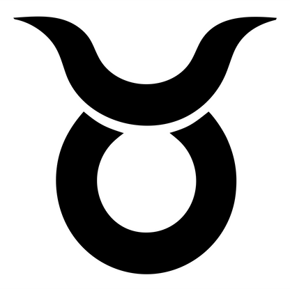 Taurus Zodiac Symbol Crest #ffffff/#000000