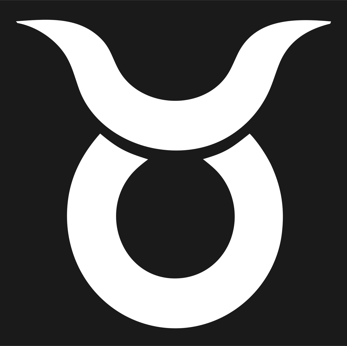 Taurus Zodiac Symbol Crest #1a1a1a/#ffffff