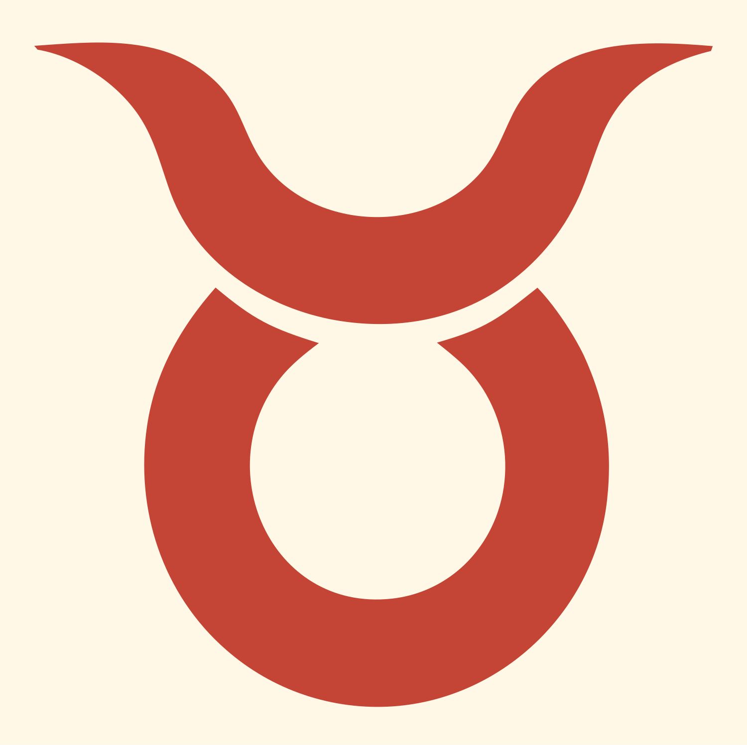 Taurus Zodiac Symbol Crest #fff8e7/#c44536