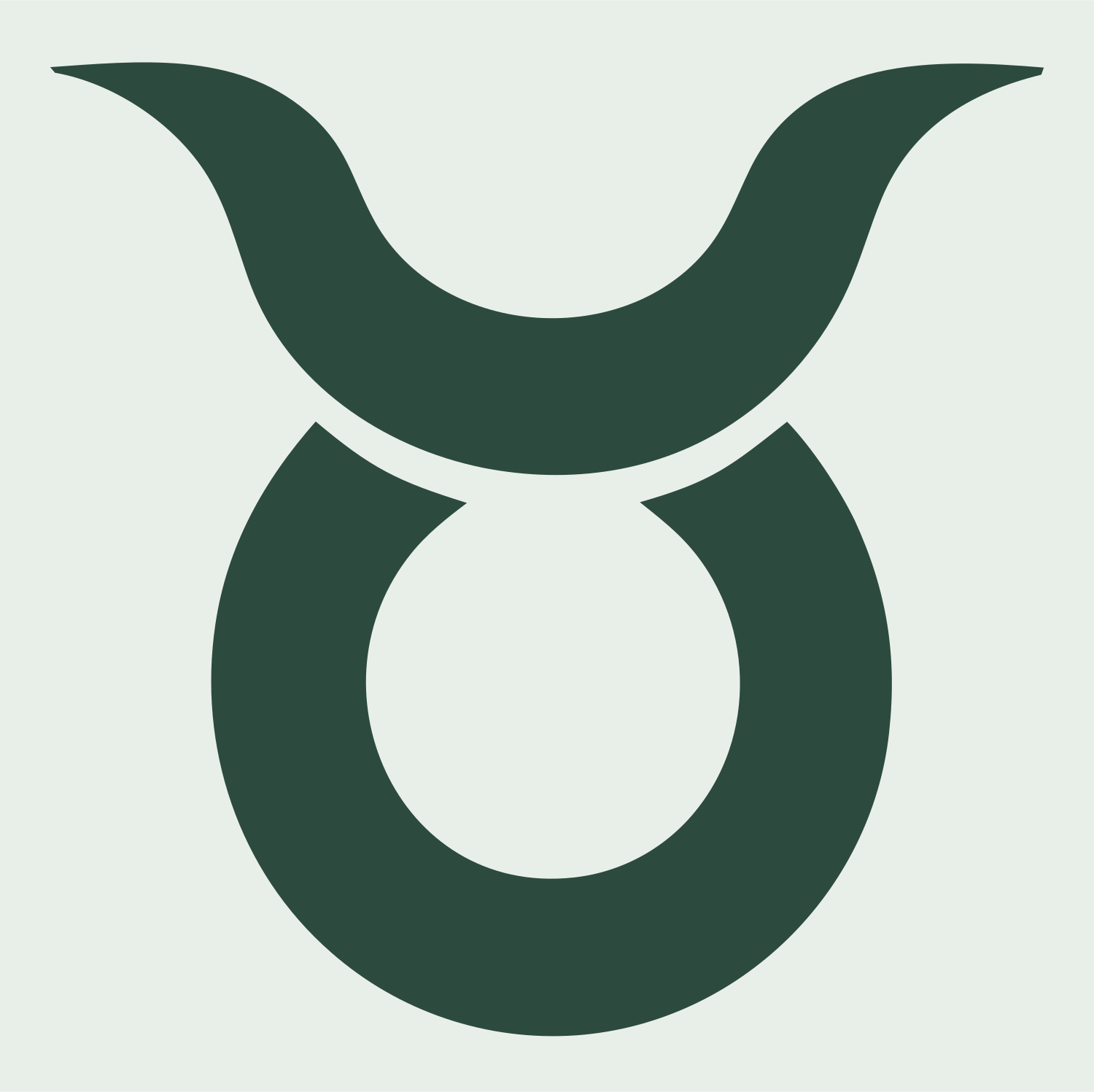 Taurus Zodiac Symbol Crest #e8efe9/#2d4a3e