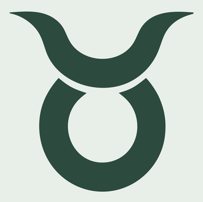 Taurus Zodiac Symbol Crest #e8efe9/#2d4a3e