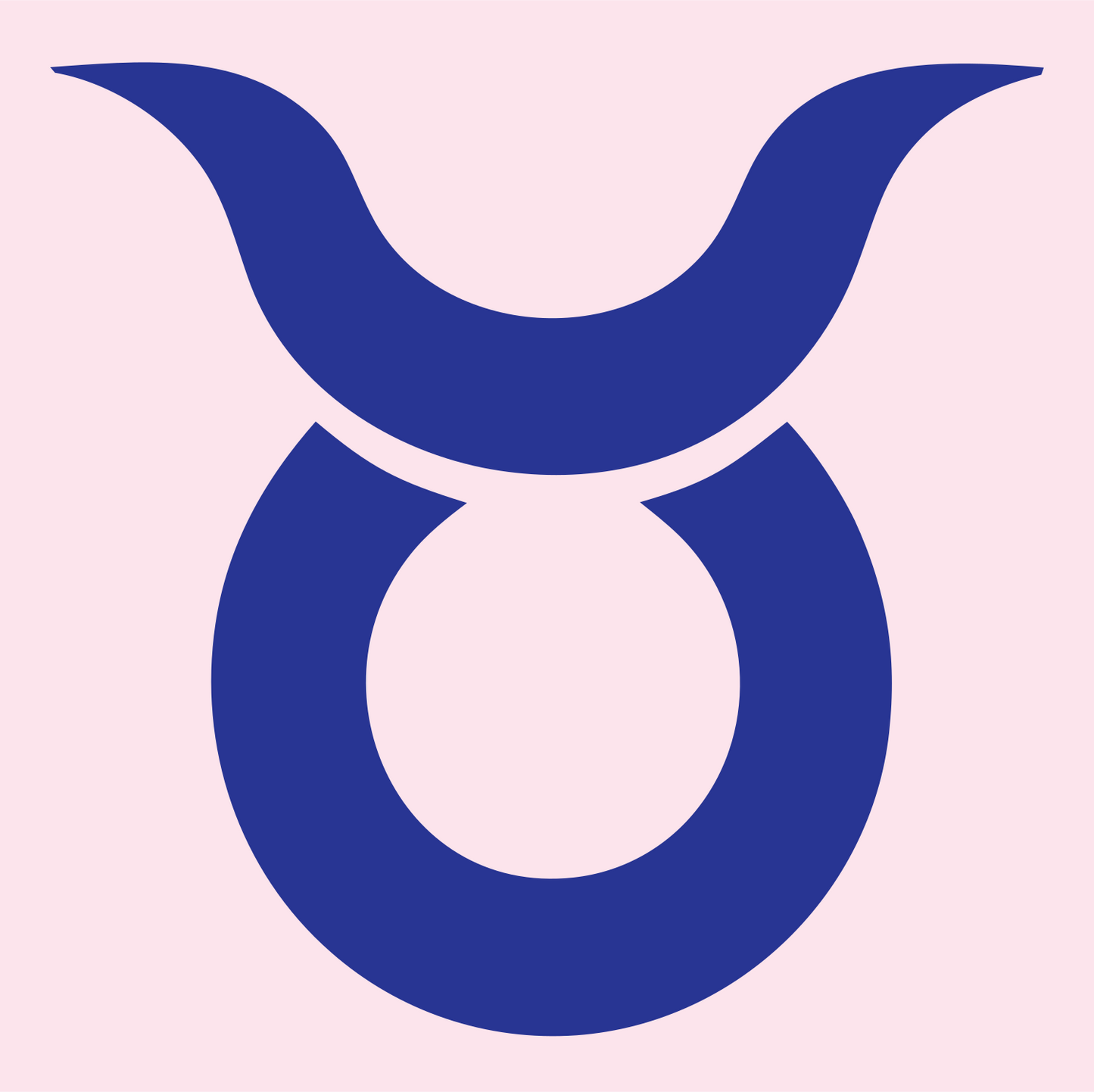 Taurus Zodiac Symbol Crest #fce4ec/#283593