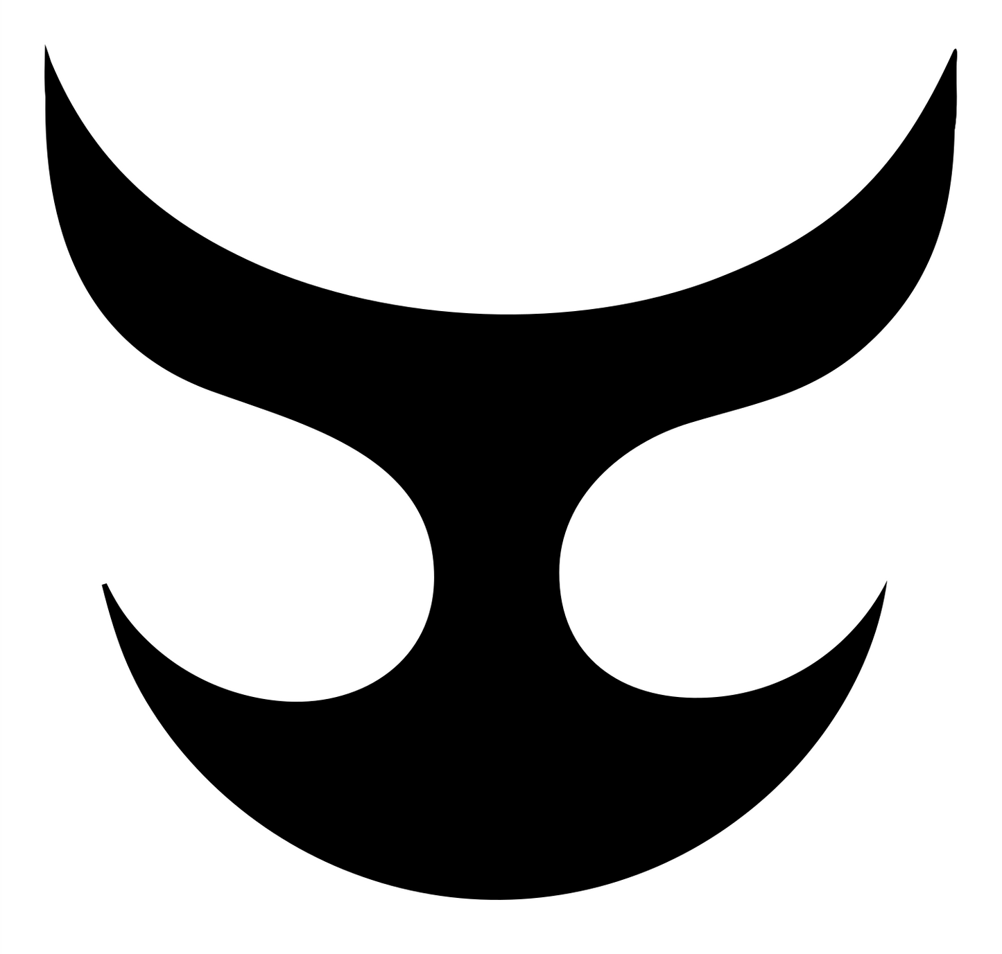 Geometric Taurus Horns Logo #ffffff/#000000