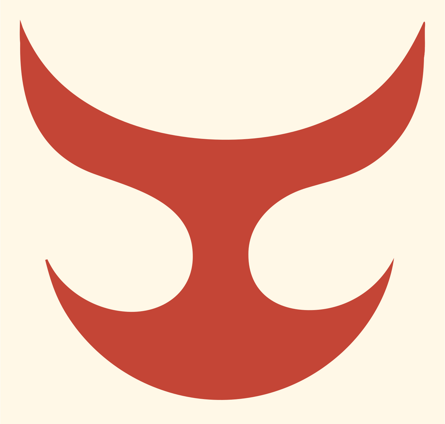 Geometric Taurus Horns Logo #fff8e7/#c44536