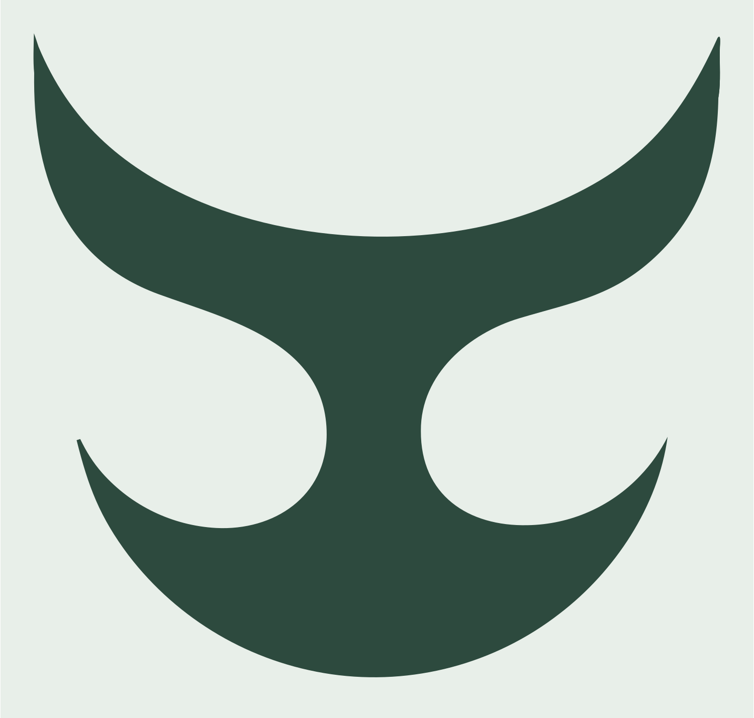 Geometric Taurus Horns Logo #e8efe9/#2d4a3e