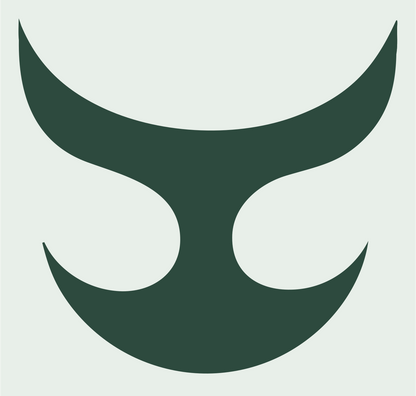 Geometric Taurus Horns Logo #e8efe9/#2d4a3e