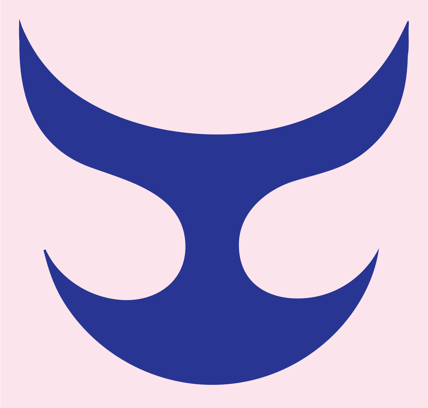 Geometric Taurus Horns Logo #fce4ec/#283593