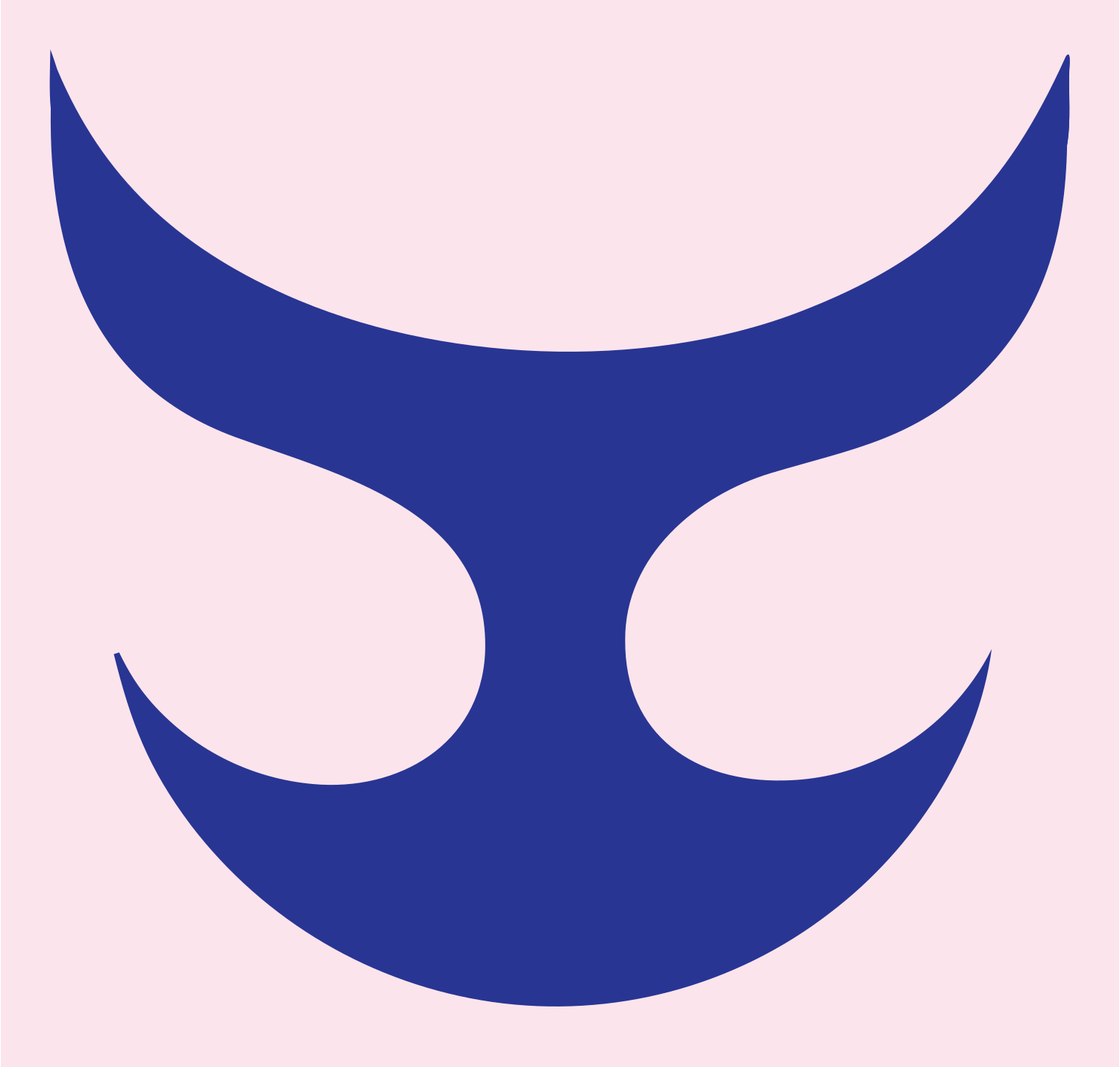 Geometric Taurus Horns Logo #fce4ec/#283593