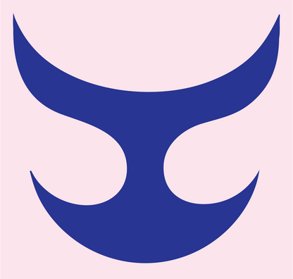 Geometric Taurus Horns Logo #fce4ec/#283593