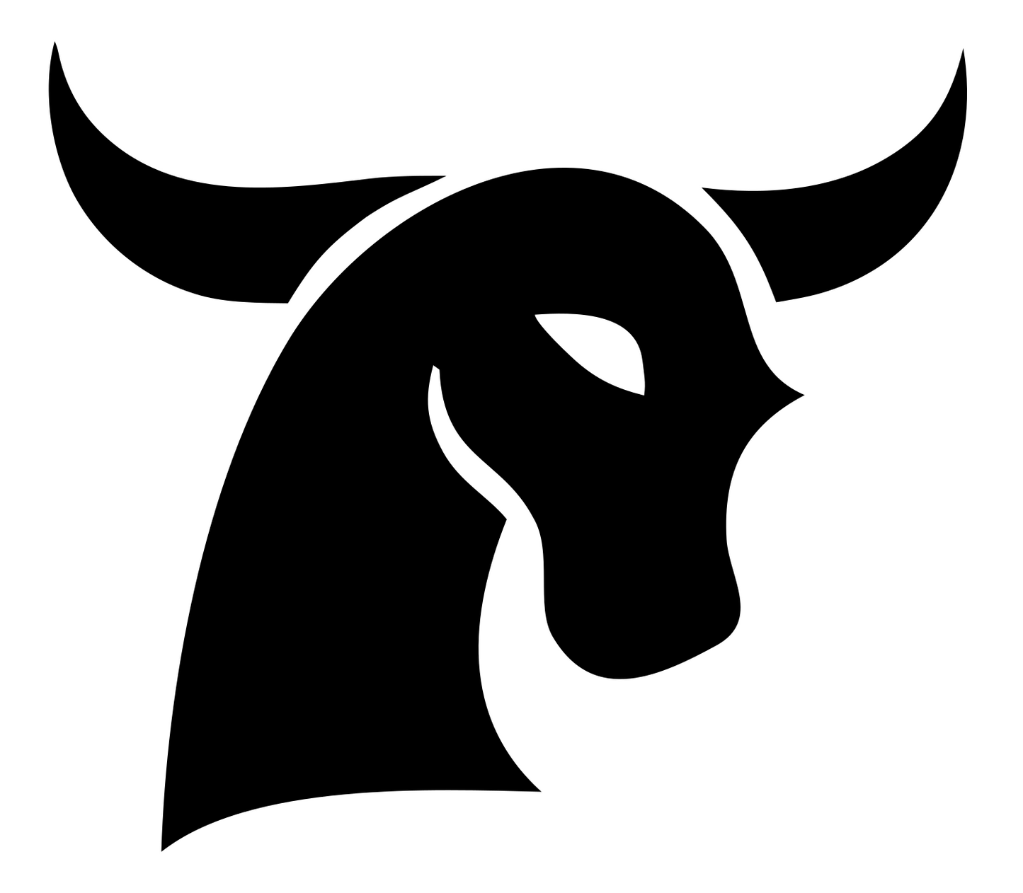 Bold Bull Head Logo #ffffff/#000000