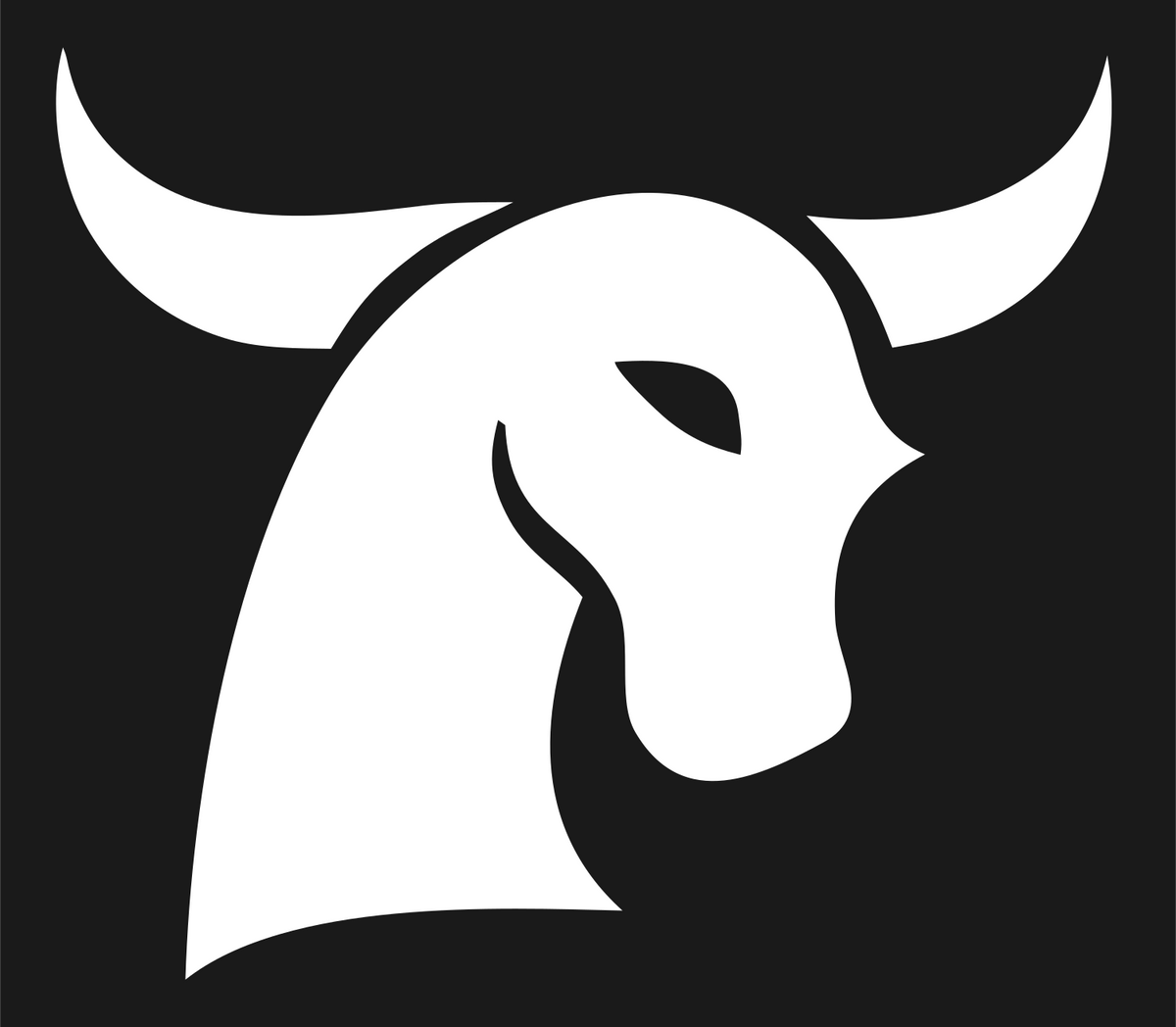 Bold Bull Head Logo #1a1a1a/#ffffff