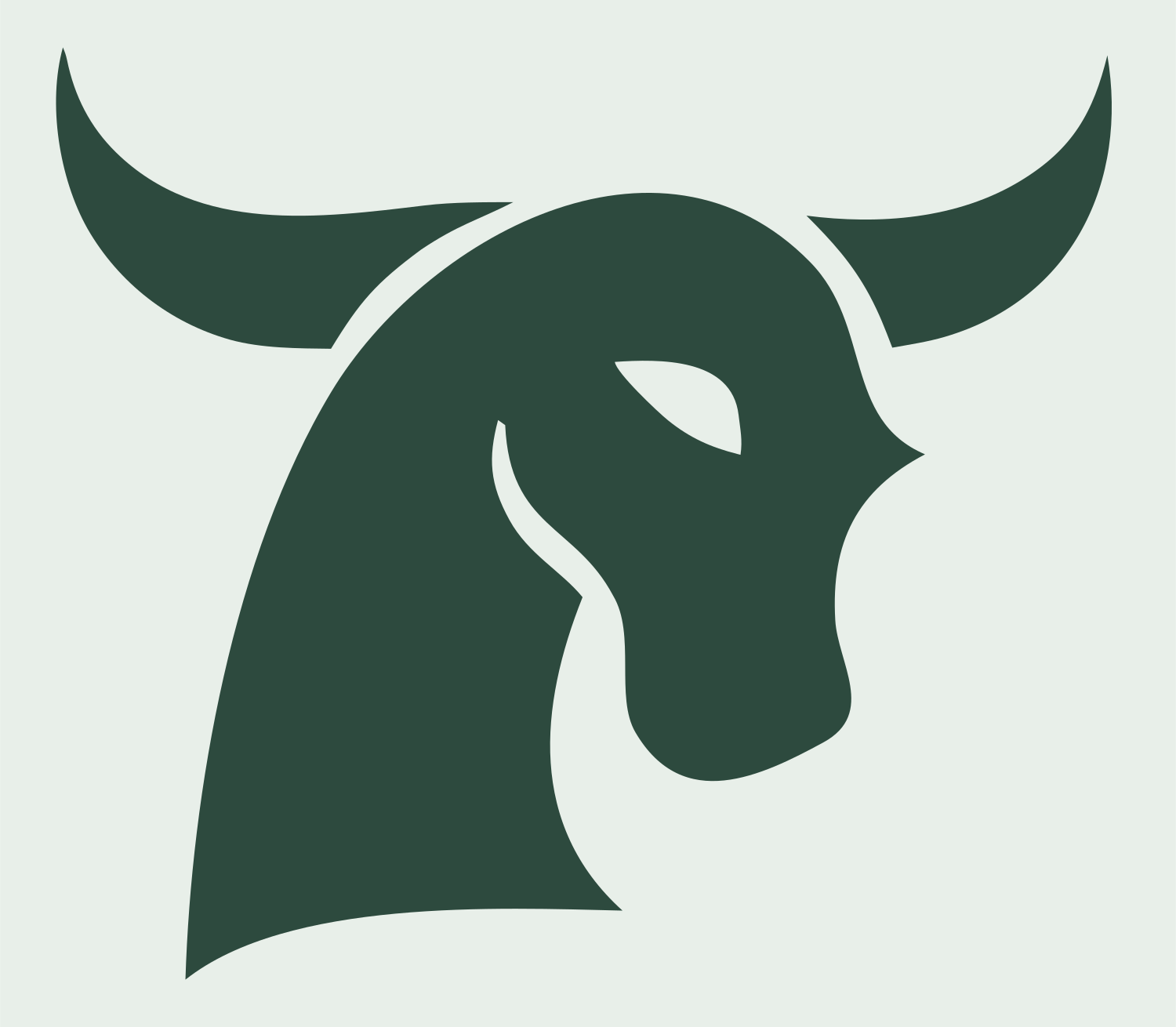 Bold Bull Head Logo #e8efe9/#2d4a3e