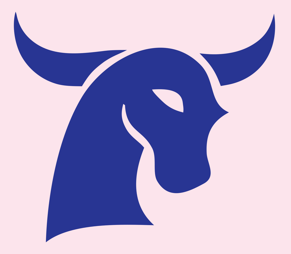 Bold Bull Head Logo #fce4ec/#283593