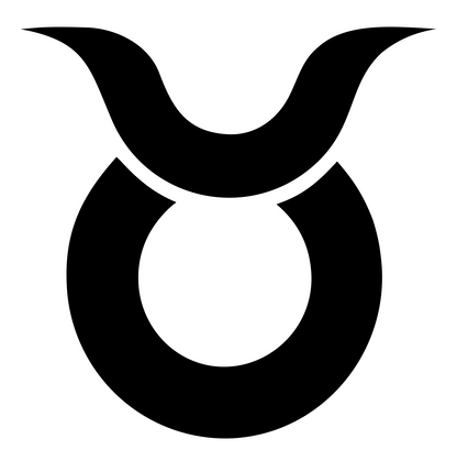 Monoline Taurus Zodiac Mark #ffffff/#000000