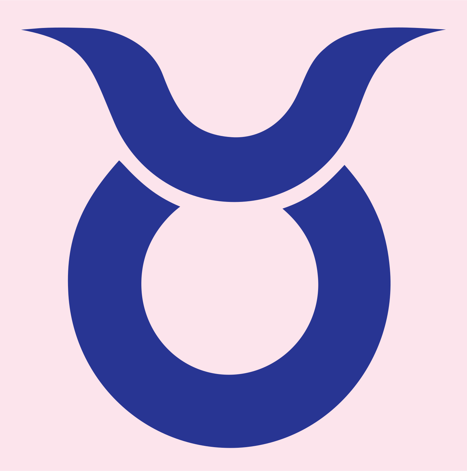 Monoline Taurus Zodiac Mark #fce4ec/#283593