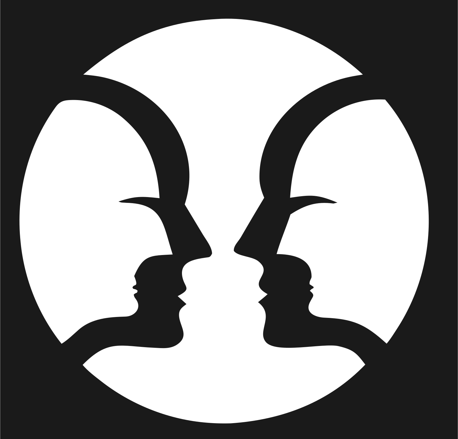 Negative Space Faces Gemini Mark #1a1a1a/#ffffff