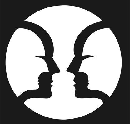 Negative Space Faces Gemini Mark #1a1a1a/#ffffff