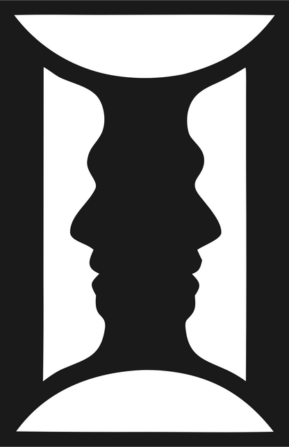Negative Space Twin Profiles Emblem #1a1a1a/#ffffff