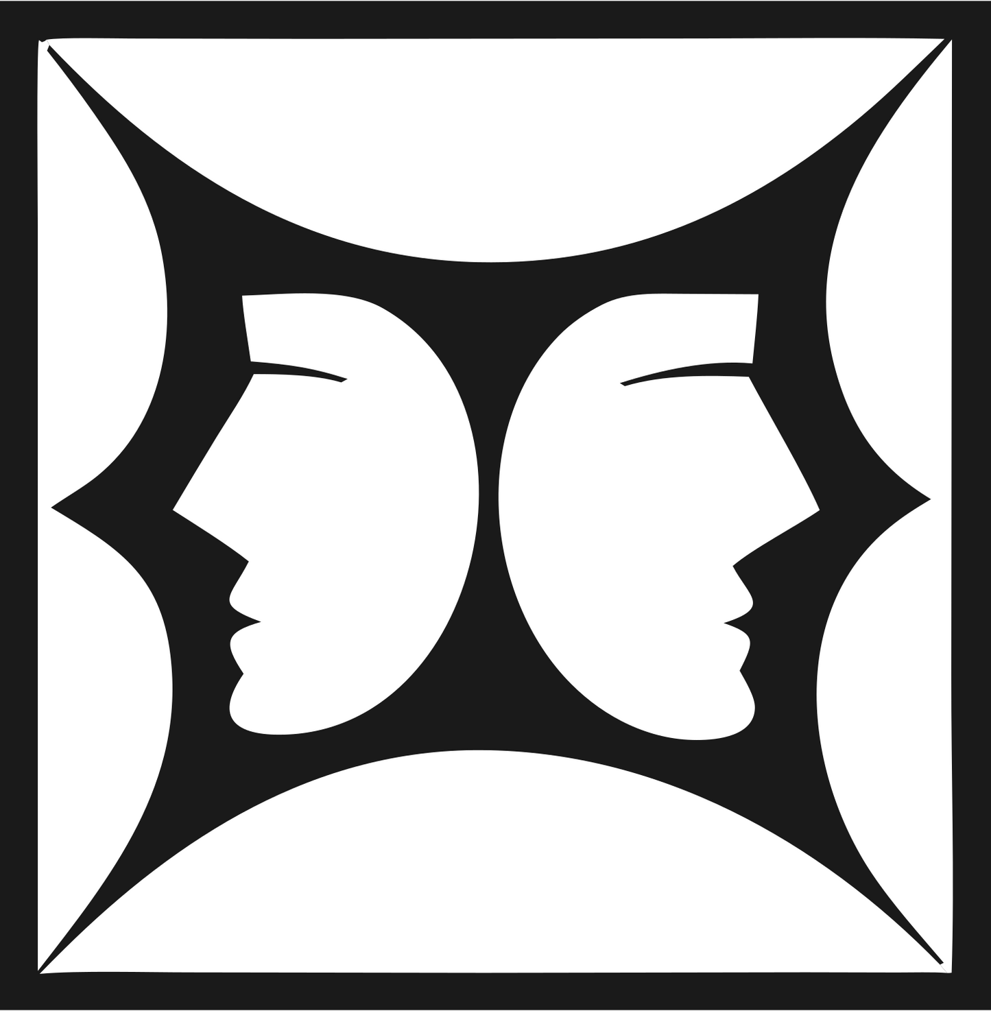 Mirrored Faces Gemini Crest #1a1a1a/#ffffff