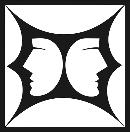 Mirrored Faces Gemini Crest #1a1a1a/#ffffff
