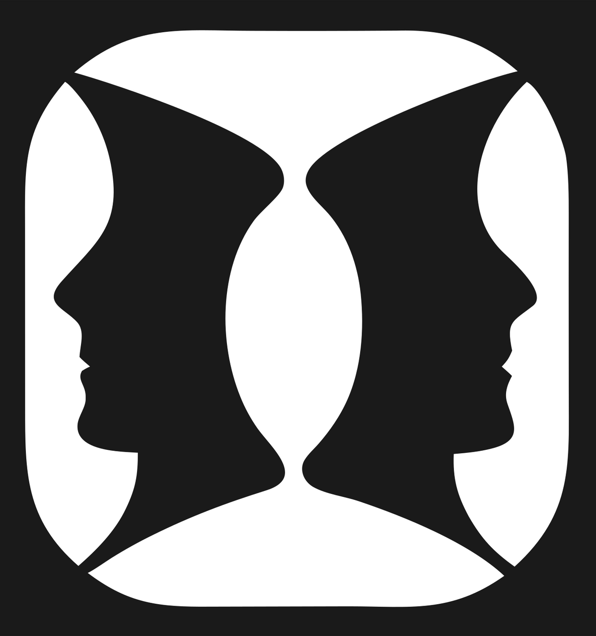 Negative Space Four Faces Icon #1a1a1a/#ffffff