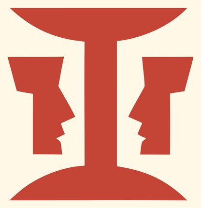 Dual Profile Gemini Logo #fff8e7/#c44536