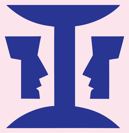 Dual Profile Gemini Logo #fce4ec/#283593