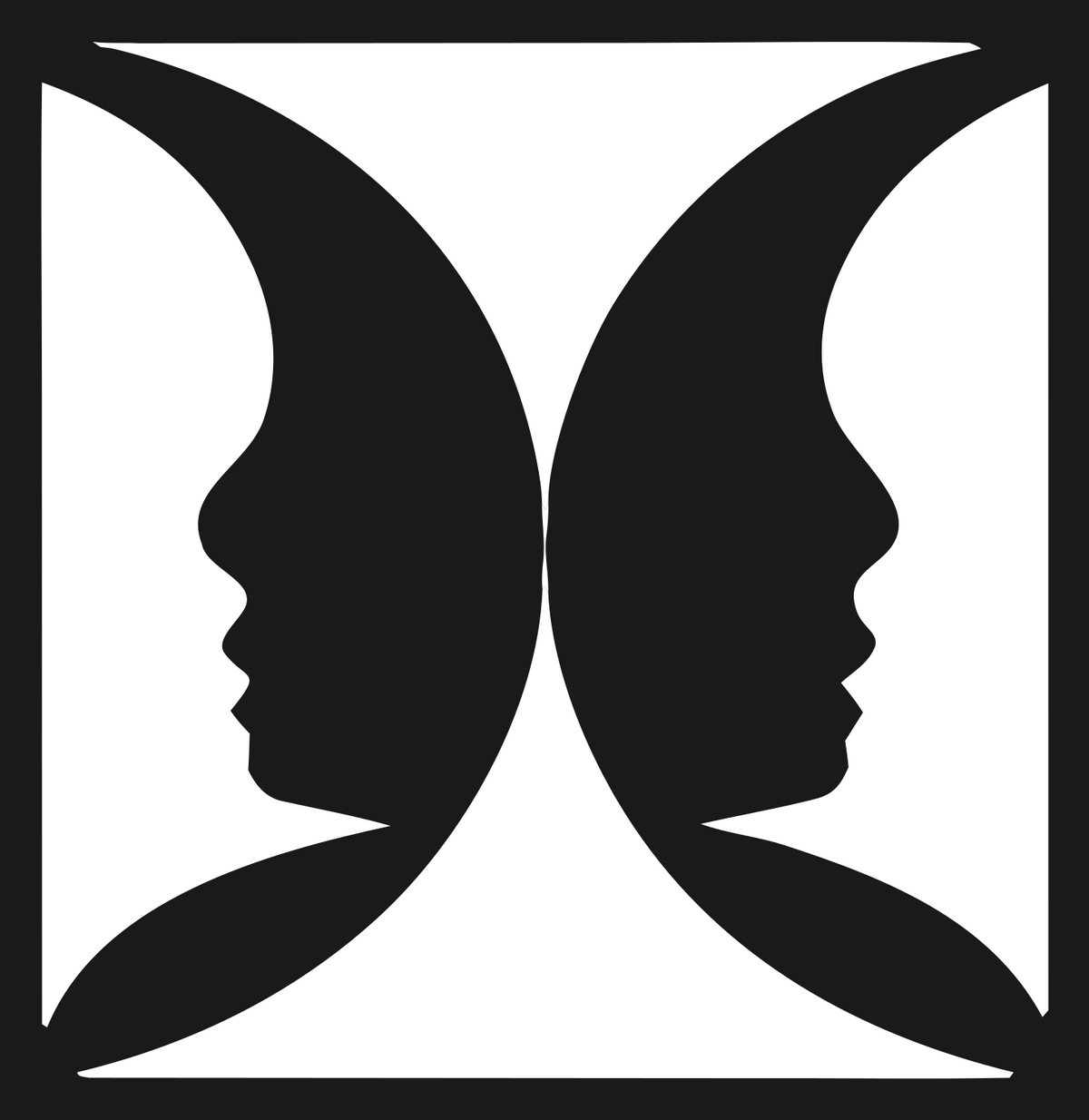 Negative Space Facing Profiles Crest #1a1a1a/#ffffff