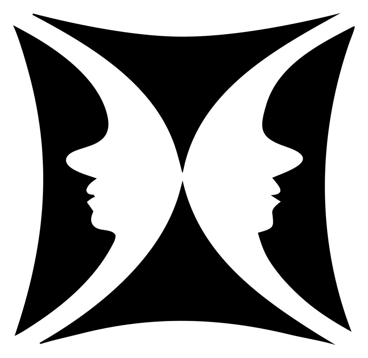 Negative Space Four Profiles Mark #ffffff/#000000