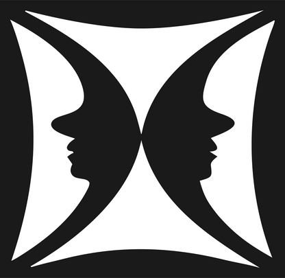 Negative Space Four Profiles Mark #1a1a1a/#ffffff