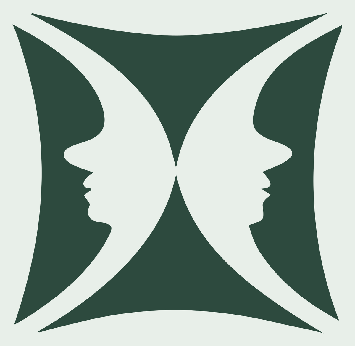 Negative Space Four Profiles Mark #e8efe9/#2d4a3e