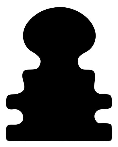 Blocky Chess Pawn Badge #ffffff/#000000