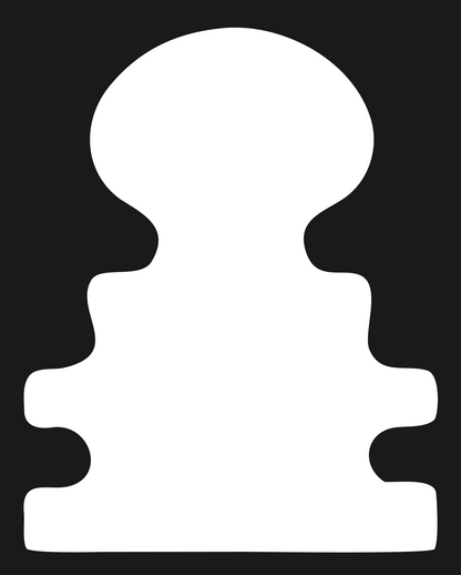 Blocky Chess Pawn Badge #1a1a1a/#ffffff