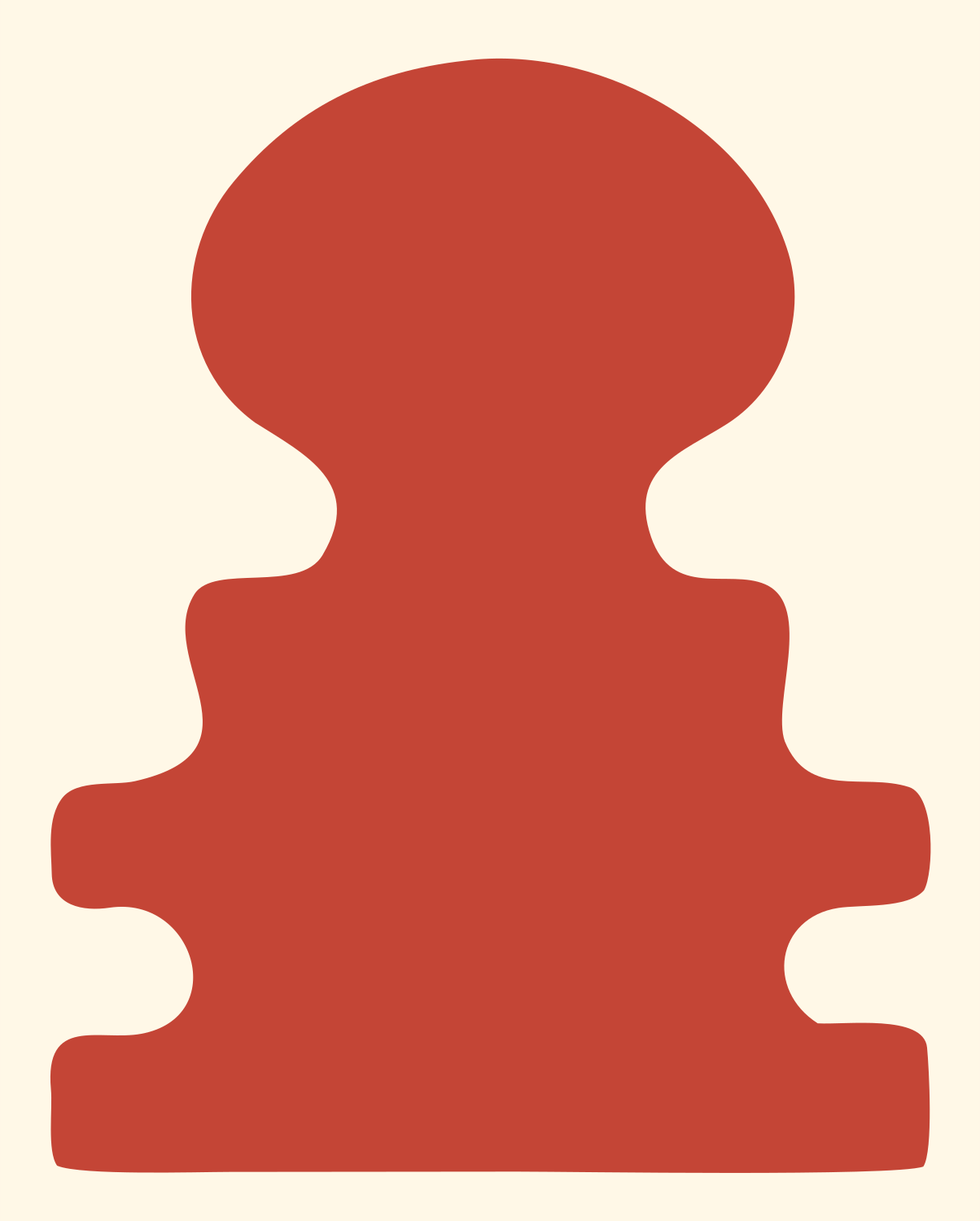 Blocky Chess Pawn Badge #fff8e7/#c44536