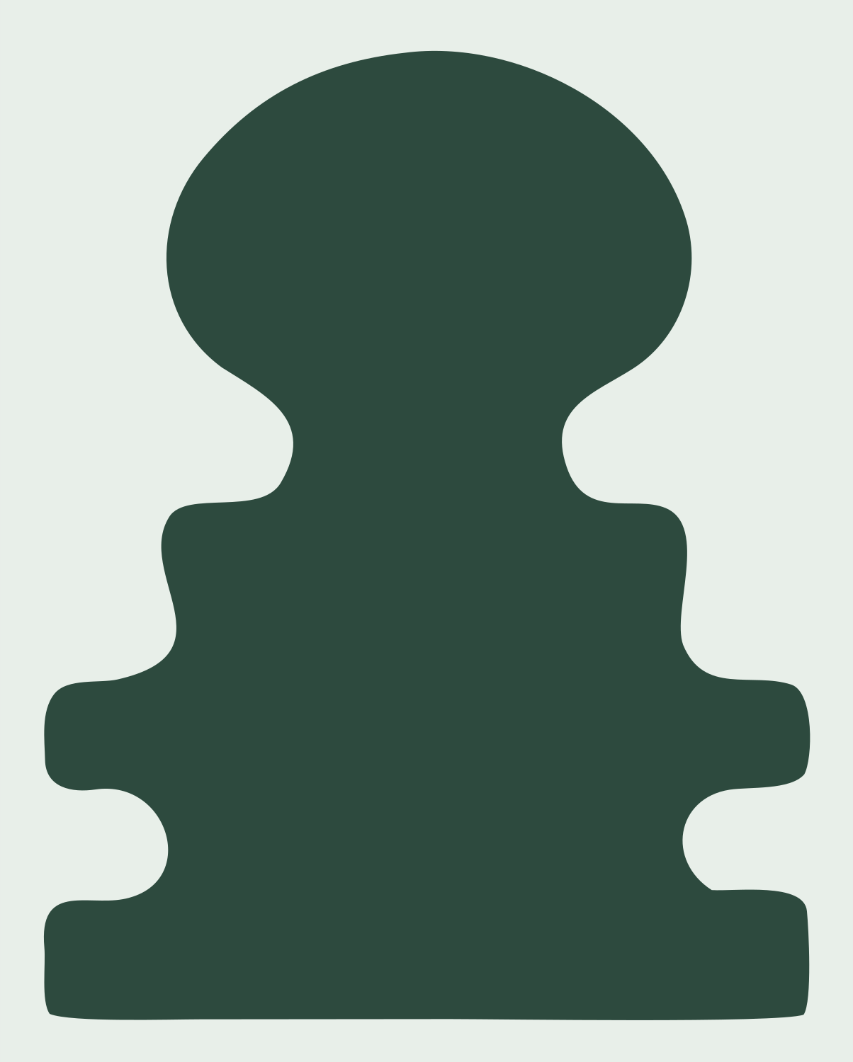 Blocky Chess Pawn Badge #e8efe9/#2d4a3e