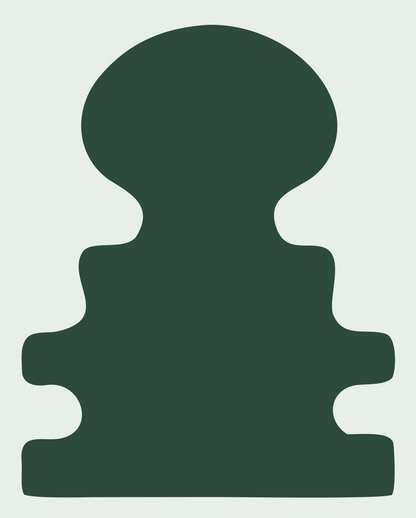 Blocky Chess Pawn Badge #e8efe9/#2d4a3e