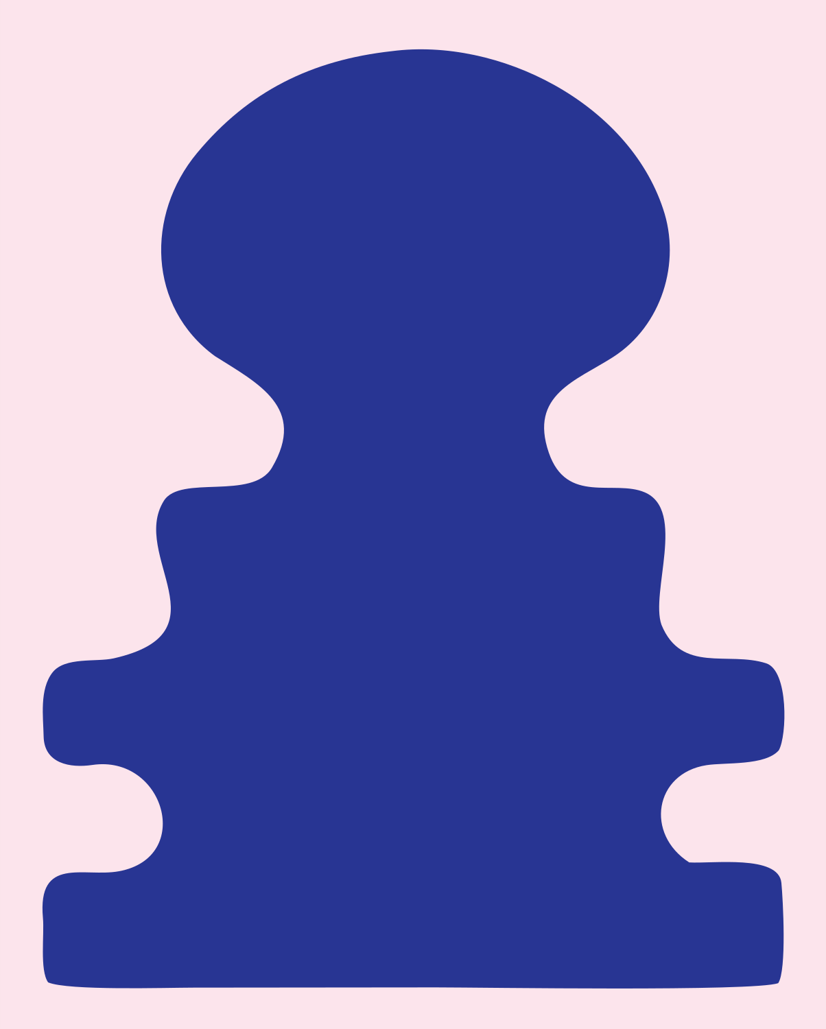 Blocky Chess Pawn Badge #fce4ec/#283593