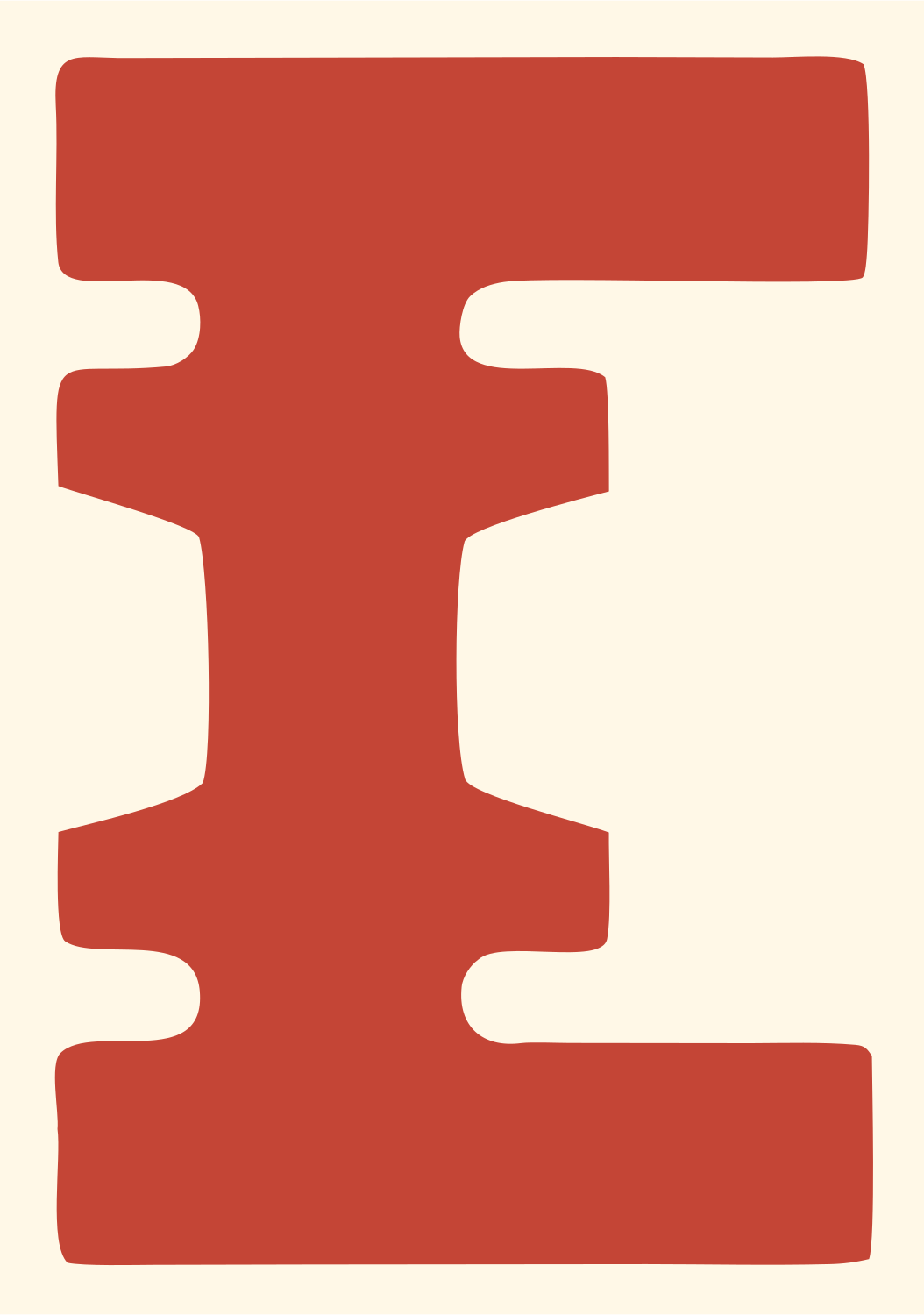 Bold Crab Silhouette Mark #fff8e7/#c44536