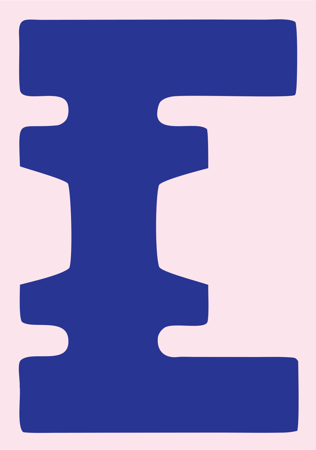 Bold Crab Silhouette Mark #fce4ec/#283593