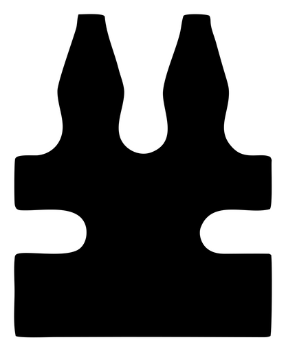 Blocky Crab Claw Emblem #ffffff/#000000
