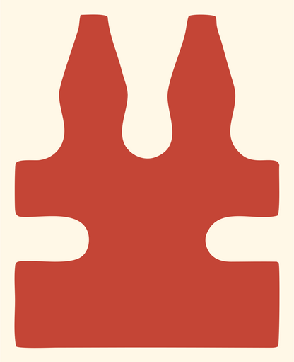 Blocky Crab Claw Emblem #fff8e7/#c44536