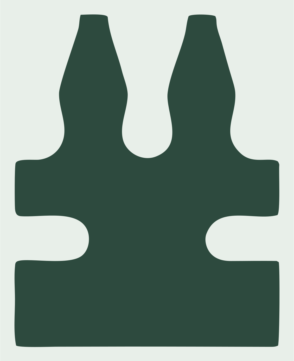 Blocky Crab Claw Emblem #e8efe9/#2d4a3e